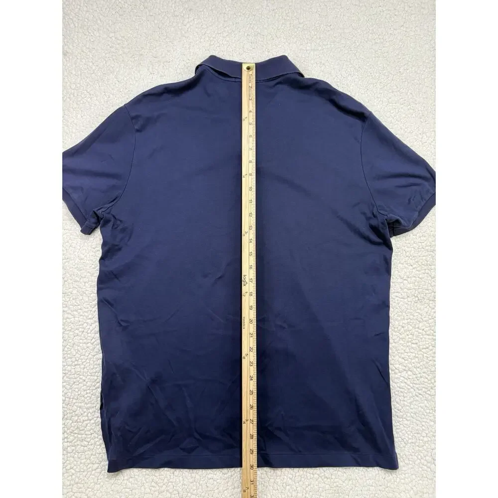 POLO RALPH LAUREN Pima Soft Touch‎ Mens Size XL Polo Navy Natural Flesh Pony